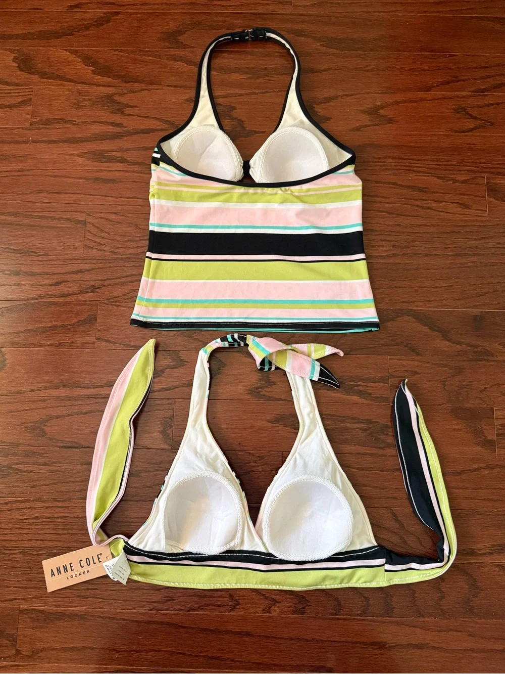 Anne Cole 3-Piece Striped Tankini Bikini Swim Set Mixed Sizes M/L/XL